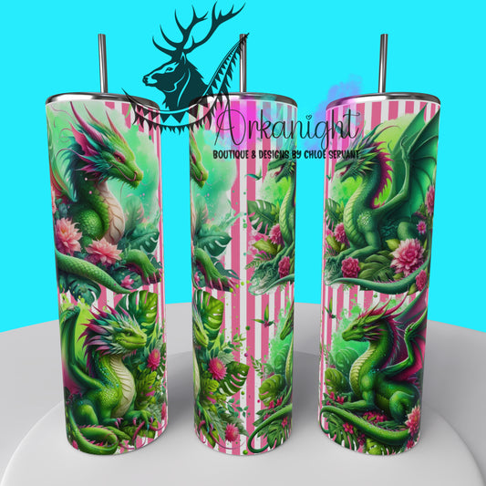 Gourde sur commande - Collection Monstera & Dragon 2025 - Vert & Rose