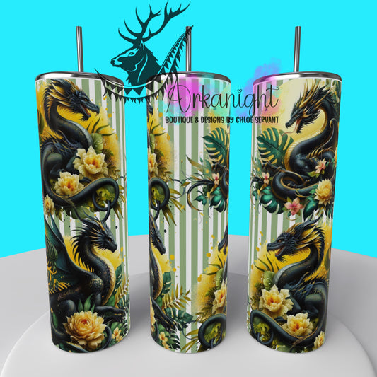 Gourde sur commande - Collection Monstera & Dragon 2025 - Noir & Jaune Or