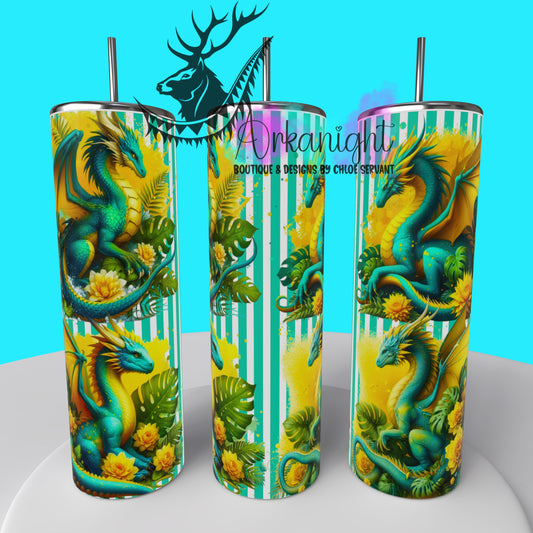 Gourde sur commande - Collection Monstera & Dragon 2025 - Turquoise & Jaune