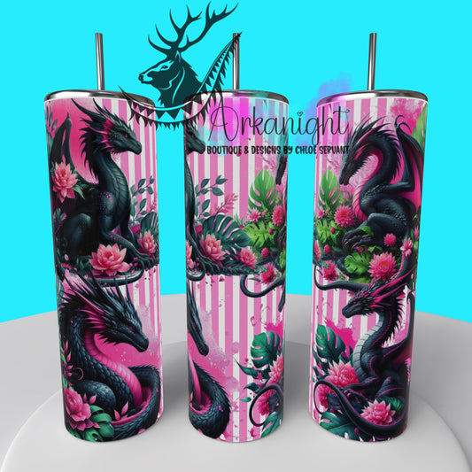 Gourde sur commande - Collection Monstera & Dragon 2025 - Noir & Rose Néon