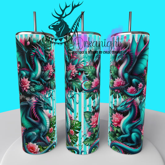 Gourde sur commande - Collection Monstera & Dragon 2025 - Turquoise & Rose