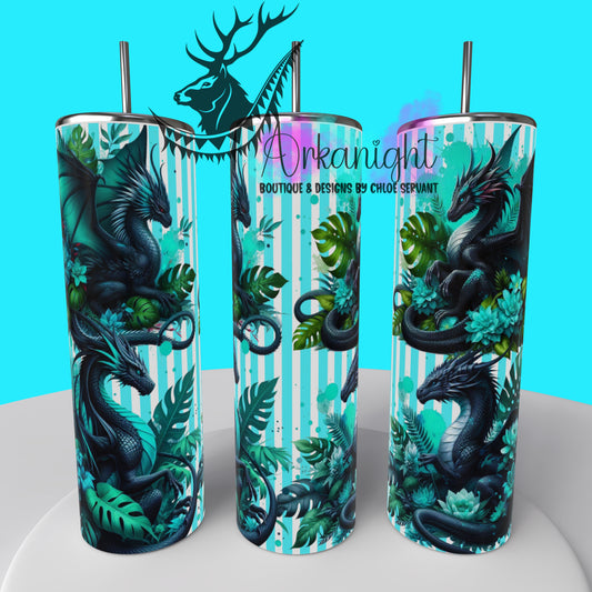Gourde sur commande - Collection Monstera & Dragon 2025 - Noir & Turquoise