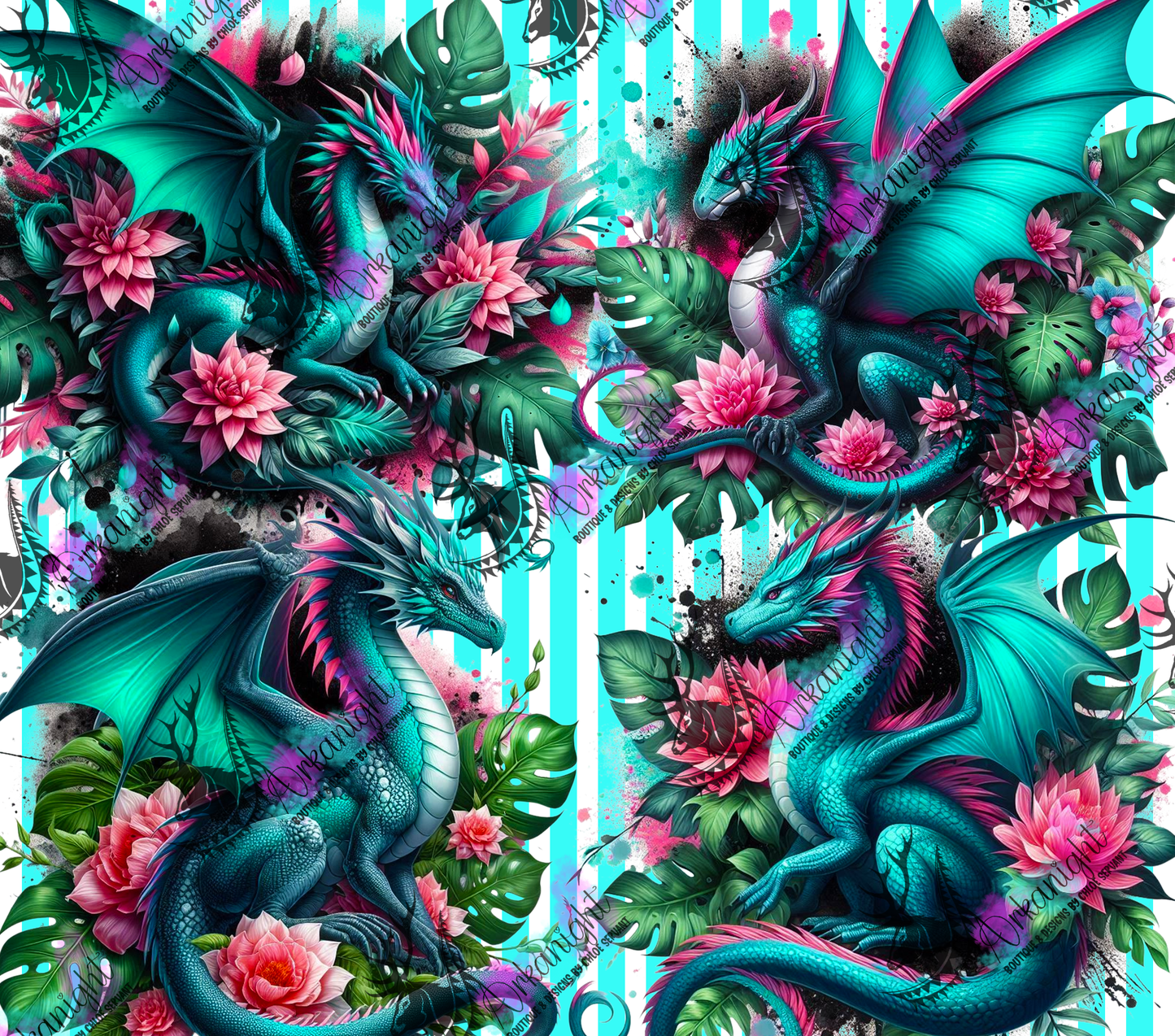 Numérique - Collection Monstera & Dragon 2025 - Turquoise & Rose