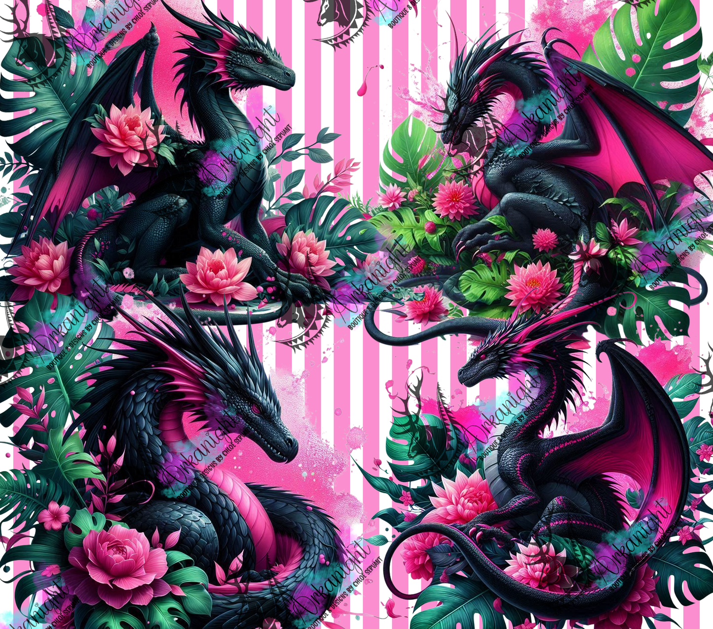 Numérique - Collection Monstera & Dragon 2025 - Noir & Rose