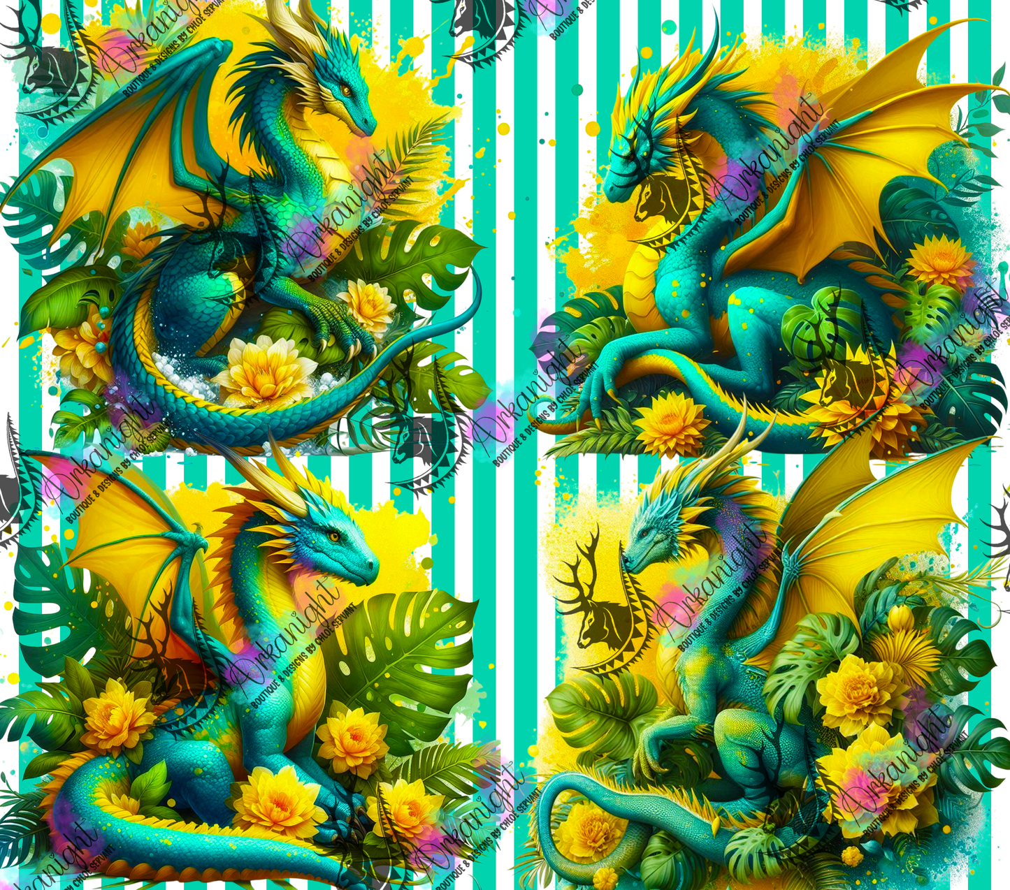 Numérique - Collection Monstera & Dragon 2025 - Turquoise & Jaune