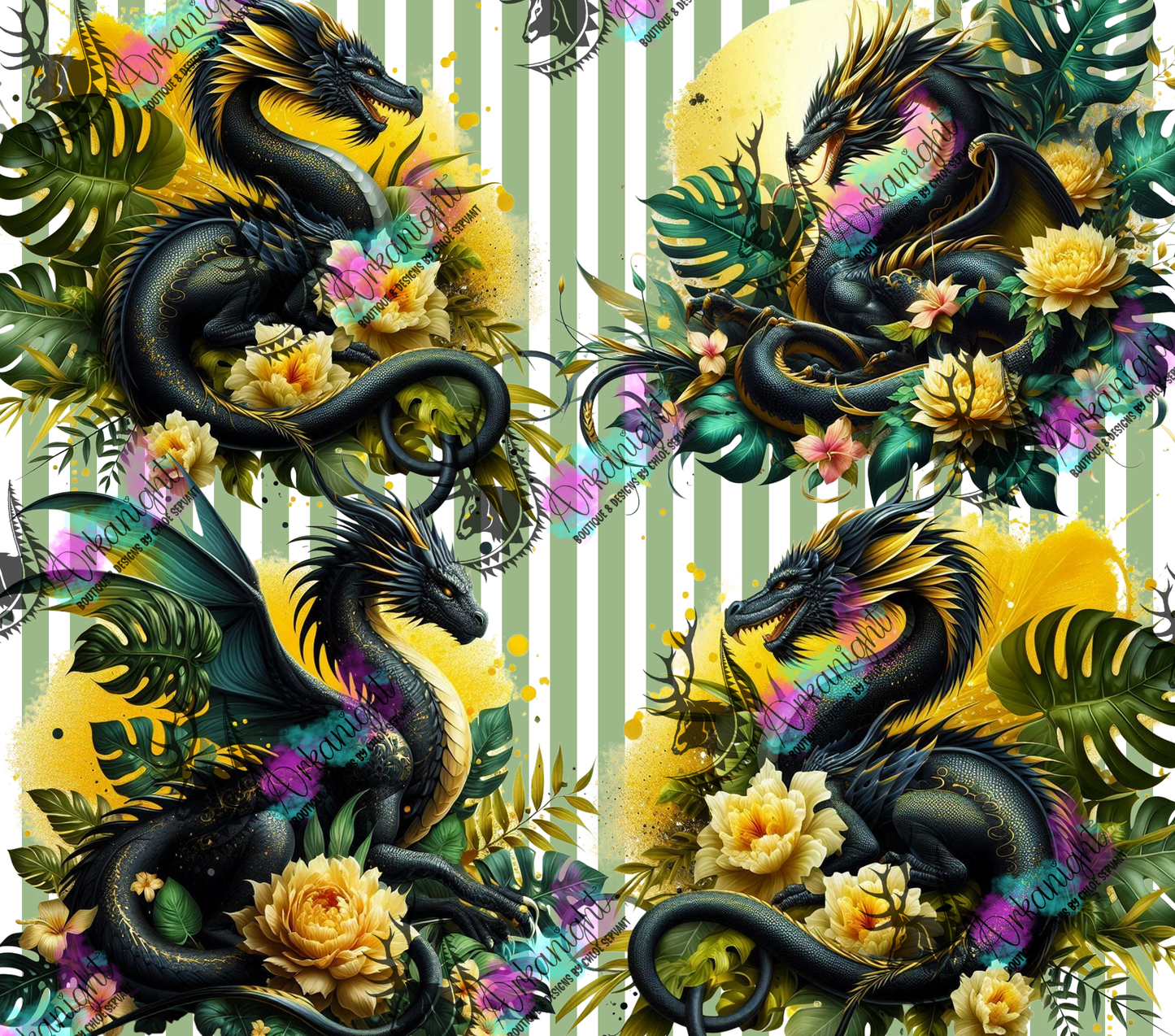Numérique - Collection Monstera & Dragon 2025 - Noir & Jaune Or