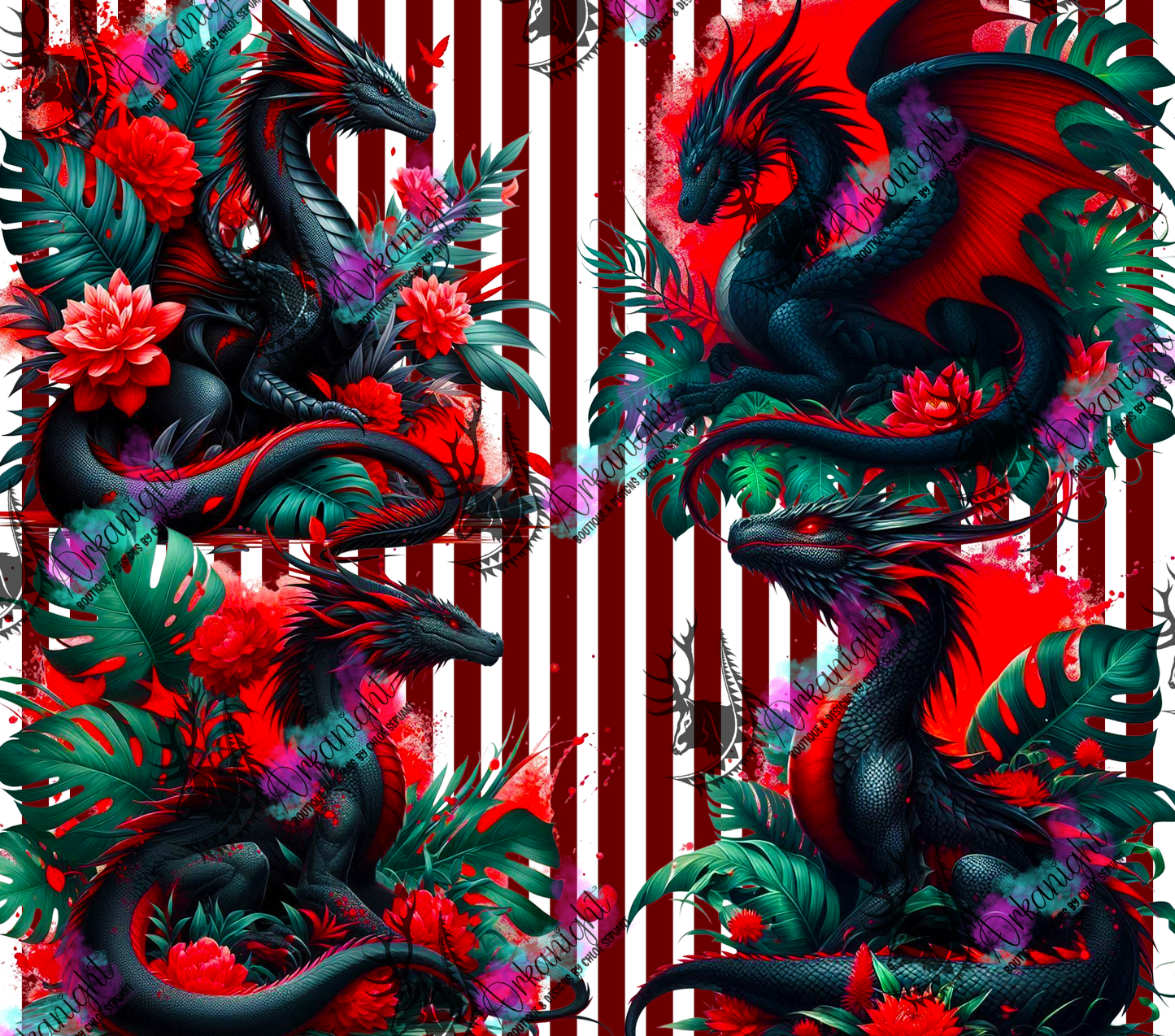 Numérique - Collection Monstera & Dragon 2025 - Noir & Rouge Neon