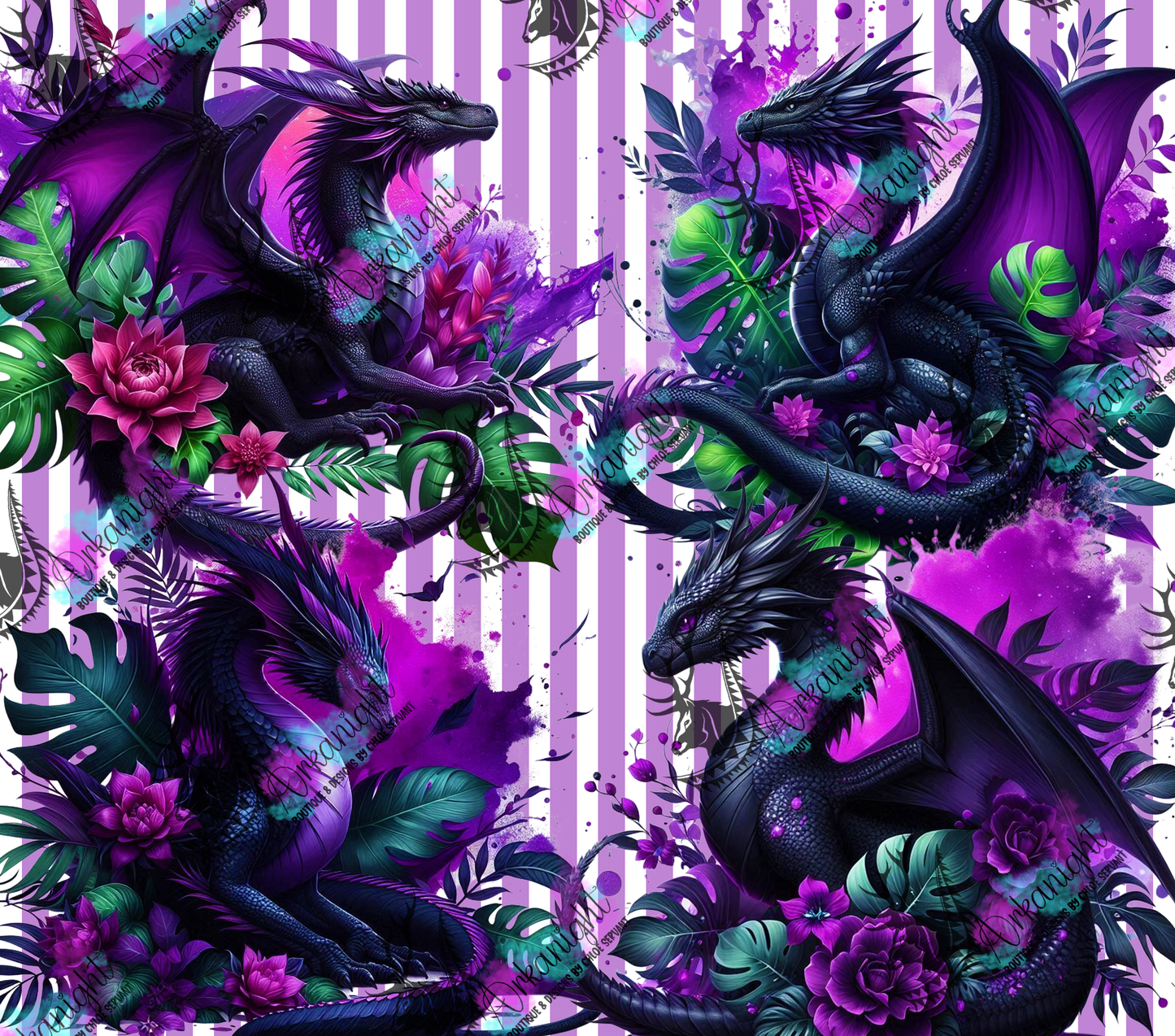 Numérique - Collection Monstera & Dragon 2025 - Noir & Mauve Neon
