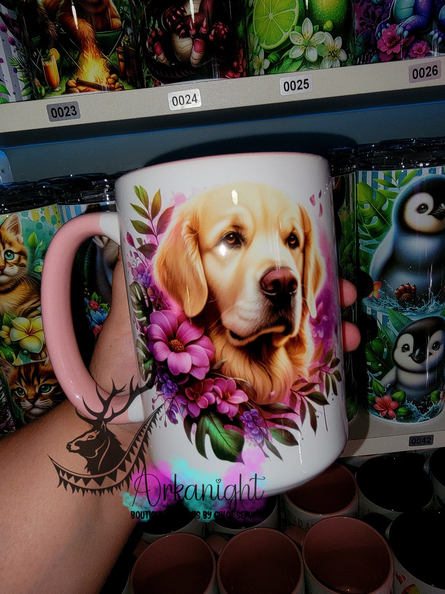 Tasse en céramique sur commande - Monstera & Chien - Golden Retriever