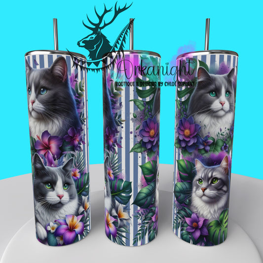 Gourde sur commande - Collection Monstera & Chat 2025 - Gris & Blanc