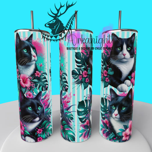 Gourde sur commande - Collection Monstera & Chat 2025 - Noir & Blanc