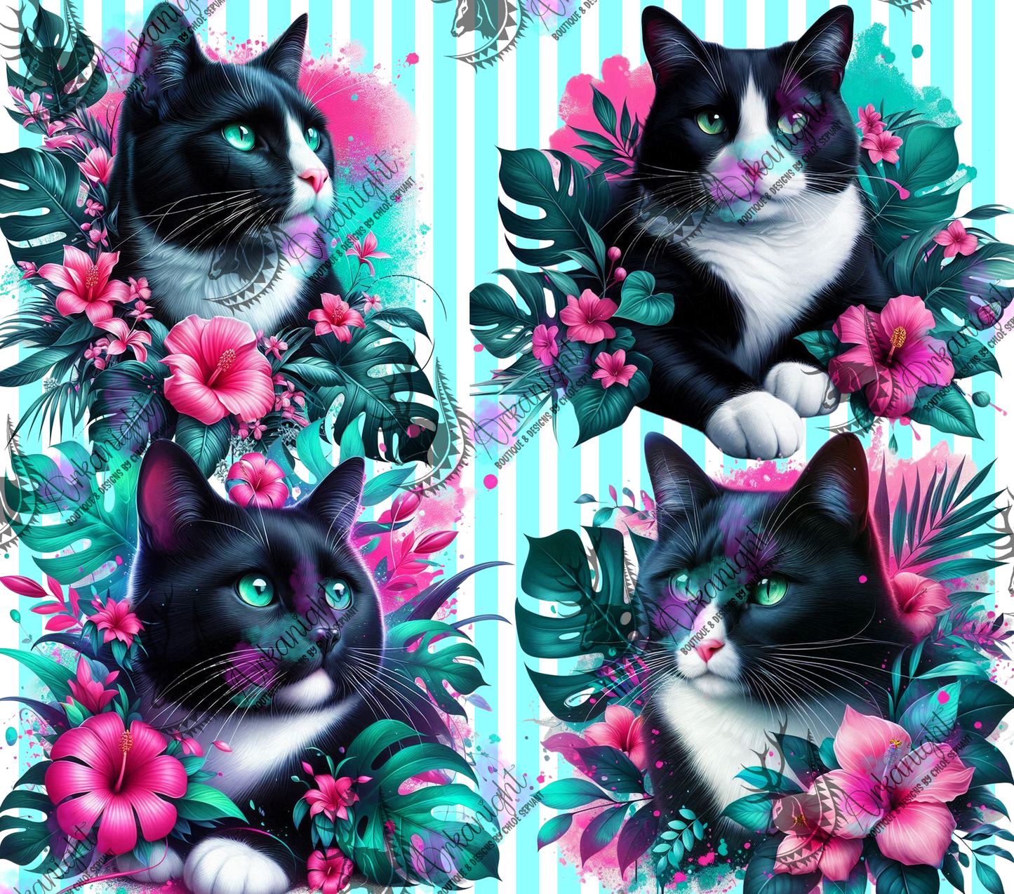 Numérique - Collection Monstera & Chat 2025 - Black & White