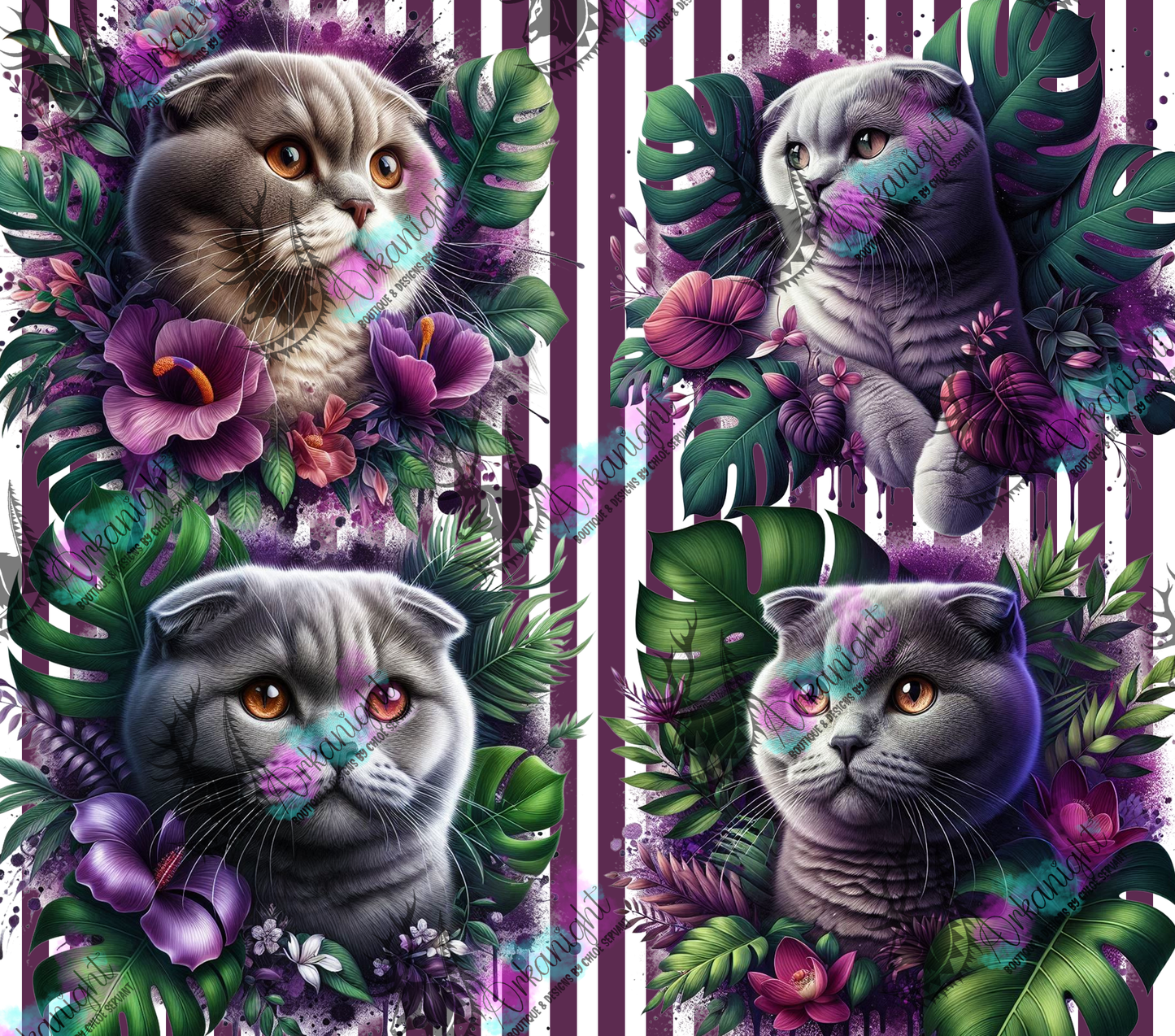 Numérique - Collection Monstera & Chat 2025 - Scottish fold