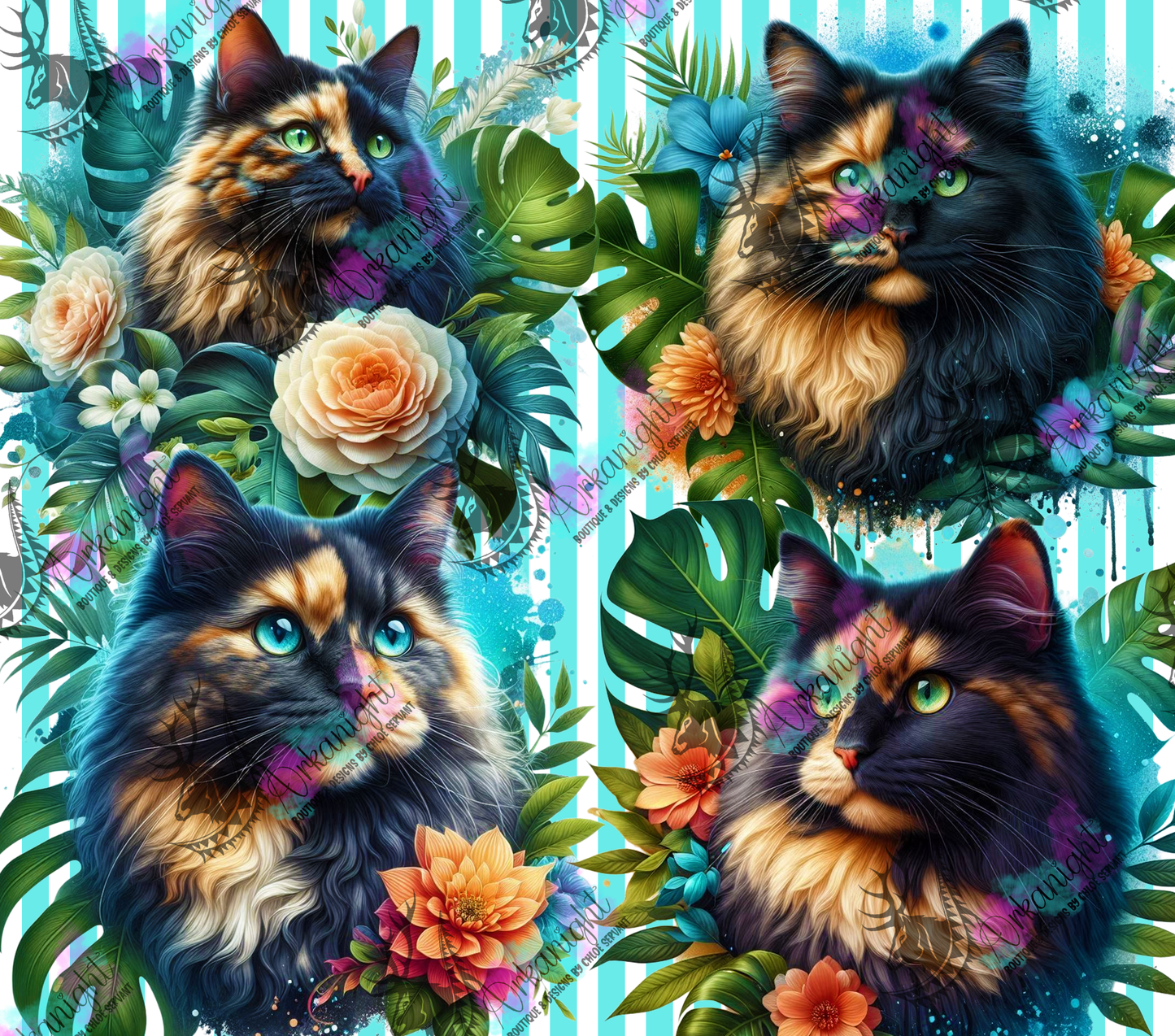 Numérique - Collection Monstera & Chat 2025 - Écaille de Tortue Angora