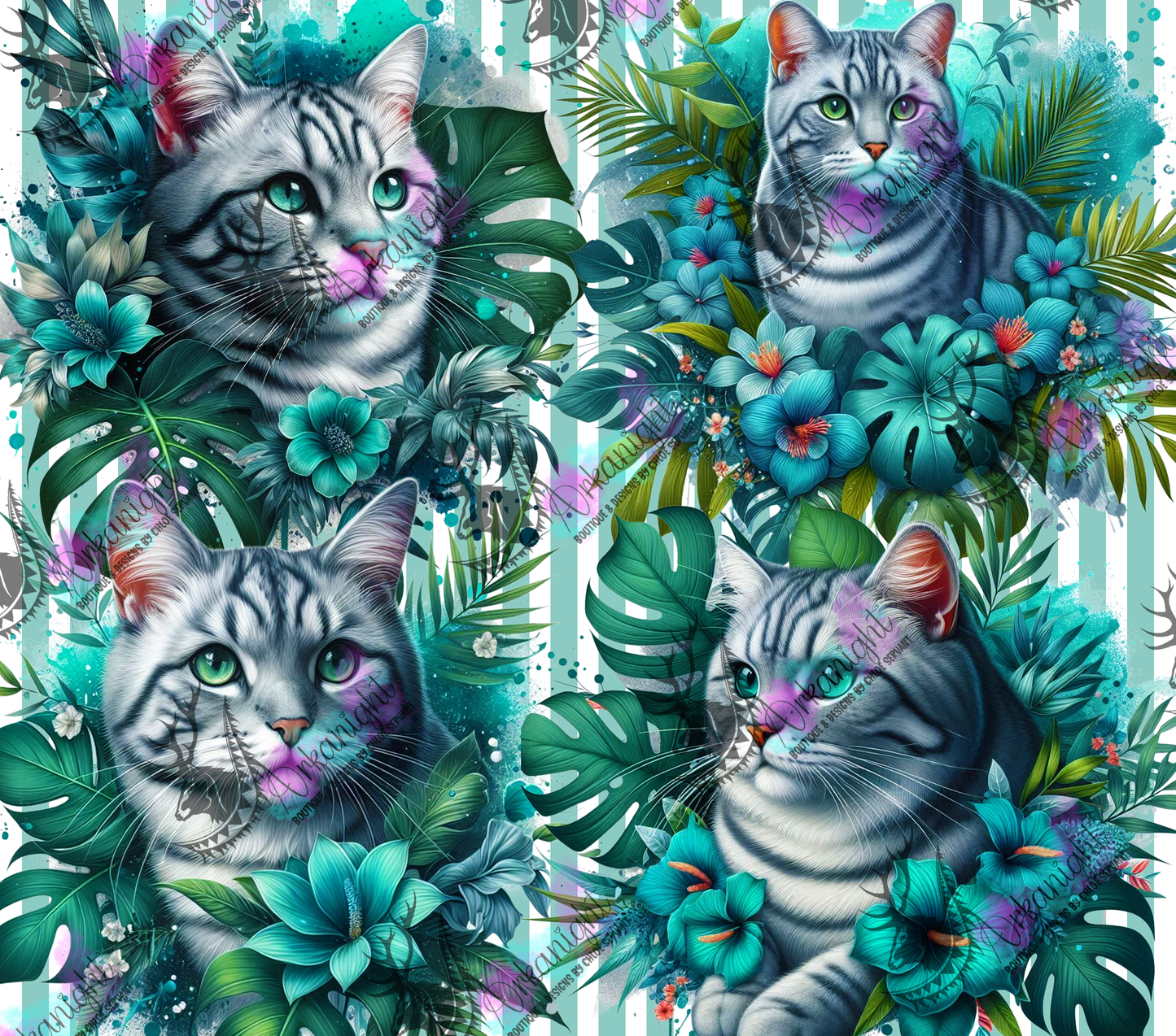 Numérique - Collection Monstera & Chat 2025 - Gris Tigré