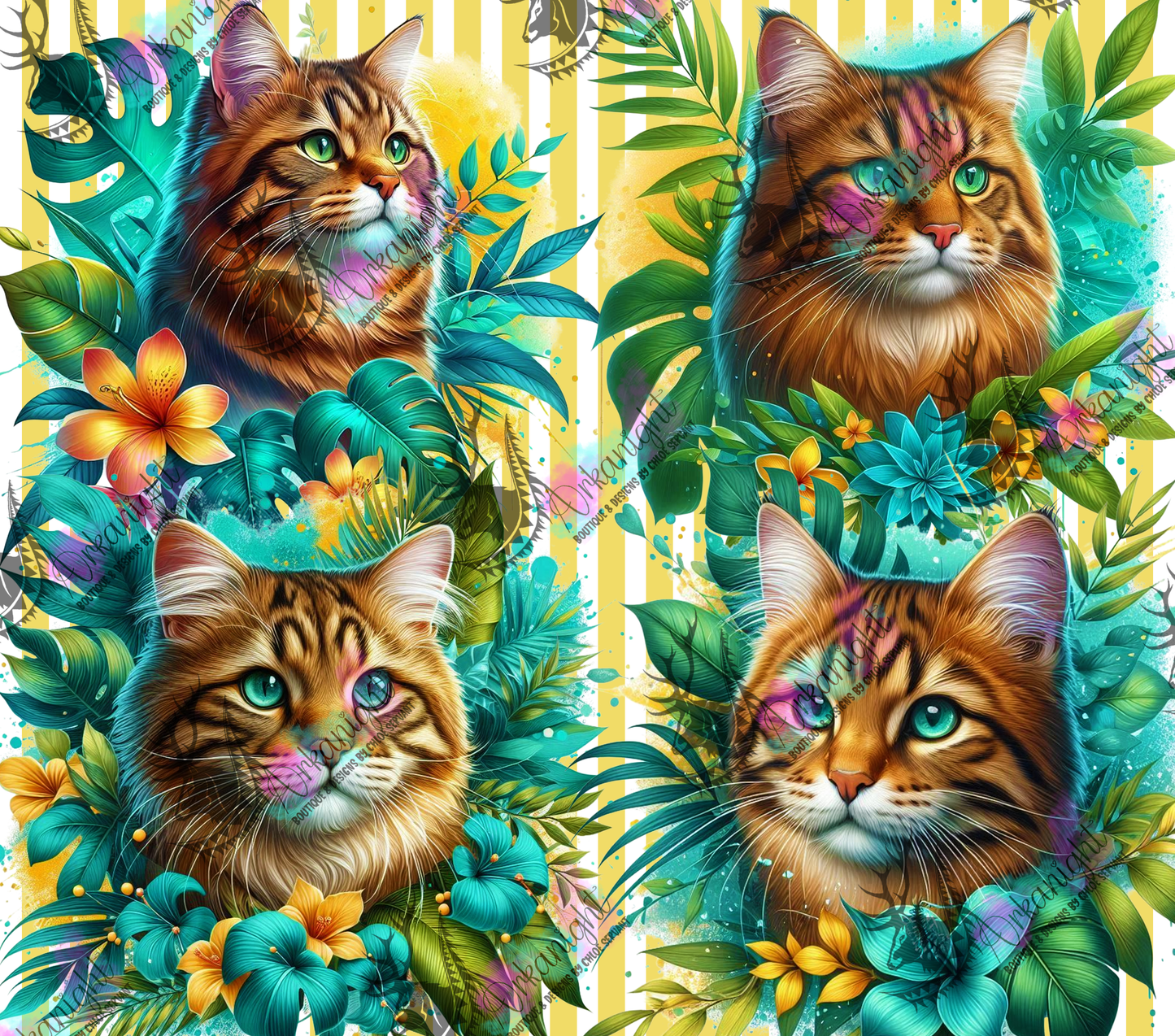 Numérique - Collection Monstera & Chat 2025 - Tigré Brun - 02