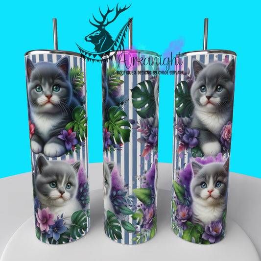 Gourde sur commande - Collection Monstera & Chaton 2025 - Gris & Blanc