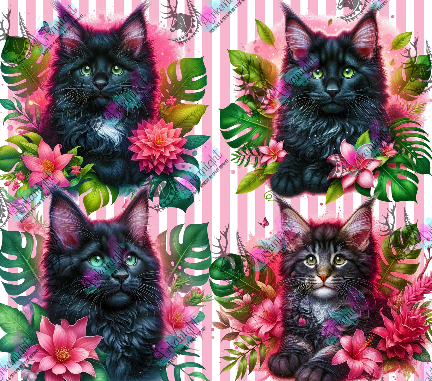 Numérique - Collection Monstera & Chaton 2025 - Maine Coon Noir