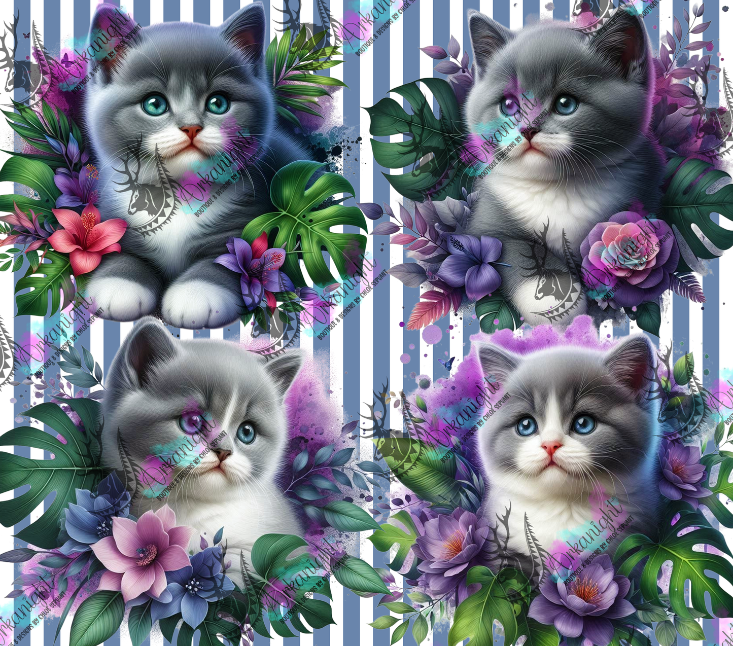 Numérique - Collection Monstera & Chaton 2025 - Blanc & Gris