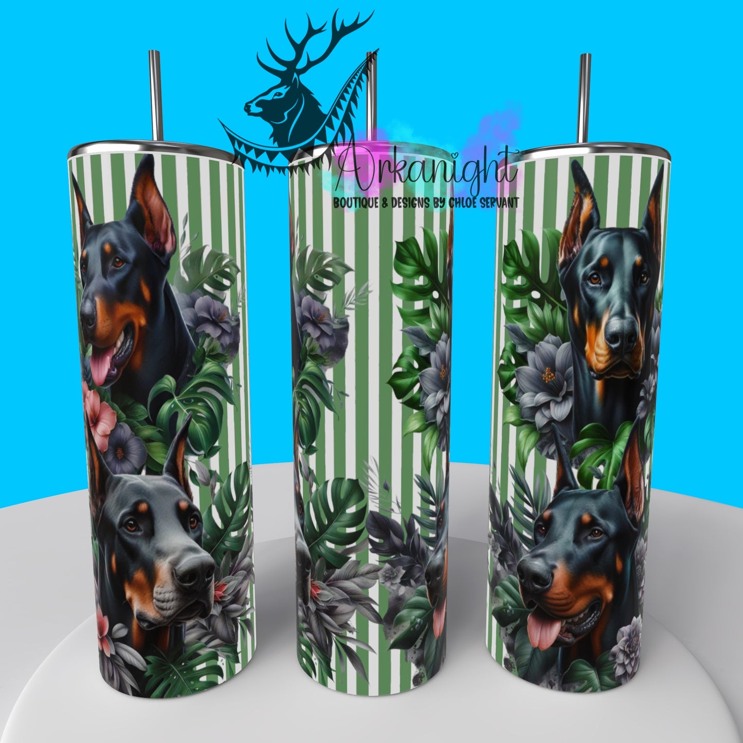 Gourde sur commande - Collection Monstera & Chien 2025 - Doberman