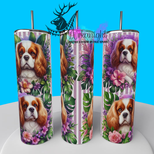 Gourde sur commande - Collection Monstera & Chien 2025 - Cavalier King Charle