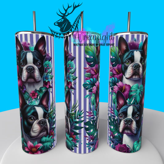 Gourde sur commande - Collection Monstera & Chien 2025 - Boston Terrier