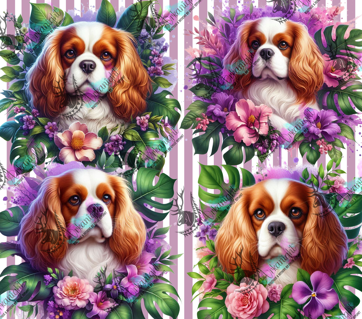 Numérique - Collection Monstera & Chien 2025 - Cavalier King Charle