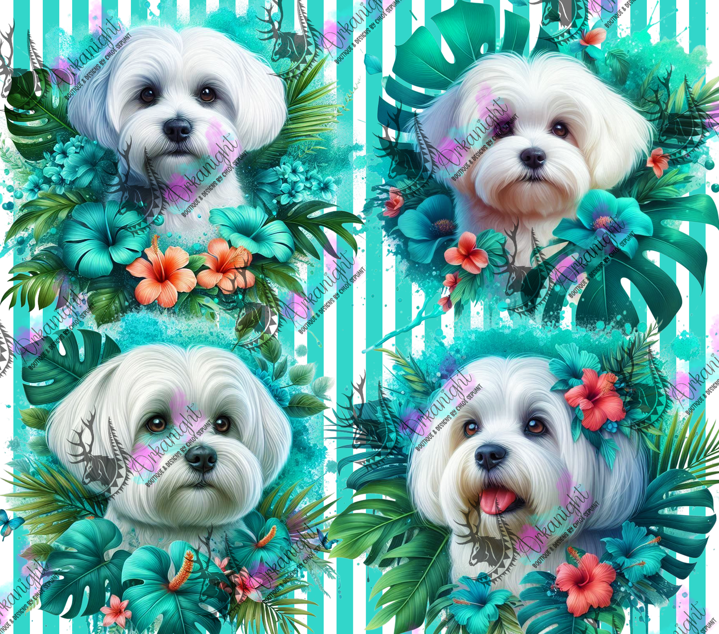 Numérique - Collection Monstera & Chien 2025 - Bichon Maltais
