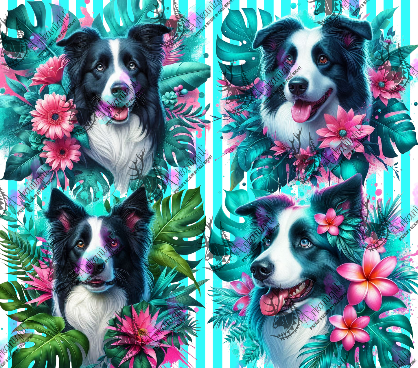 Numérique - Collection Monstera & Chien 2025 - Border Collie