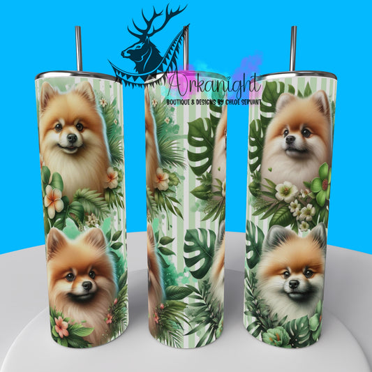 Gourde sur commande - Collection Monstera & Chien 2025 - Poméranien