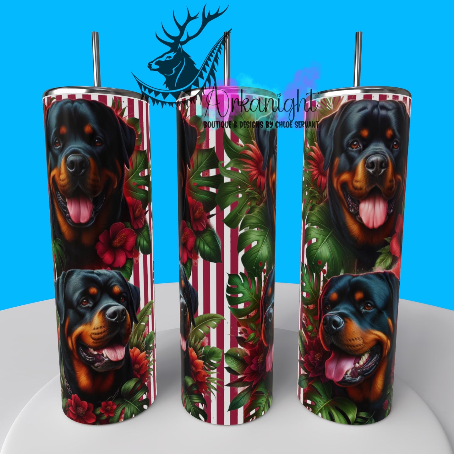 Gourde sur commande - Collection Monstera & Chien 2025 - Rottweiler