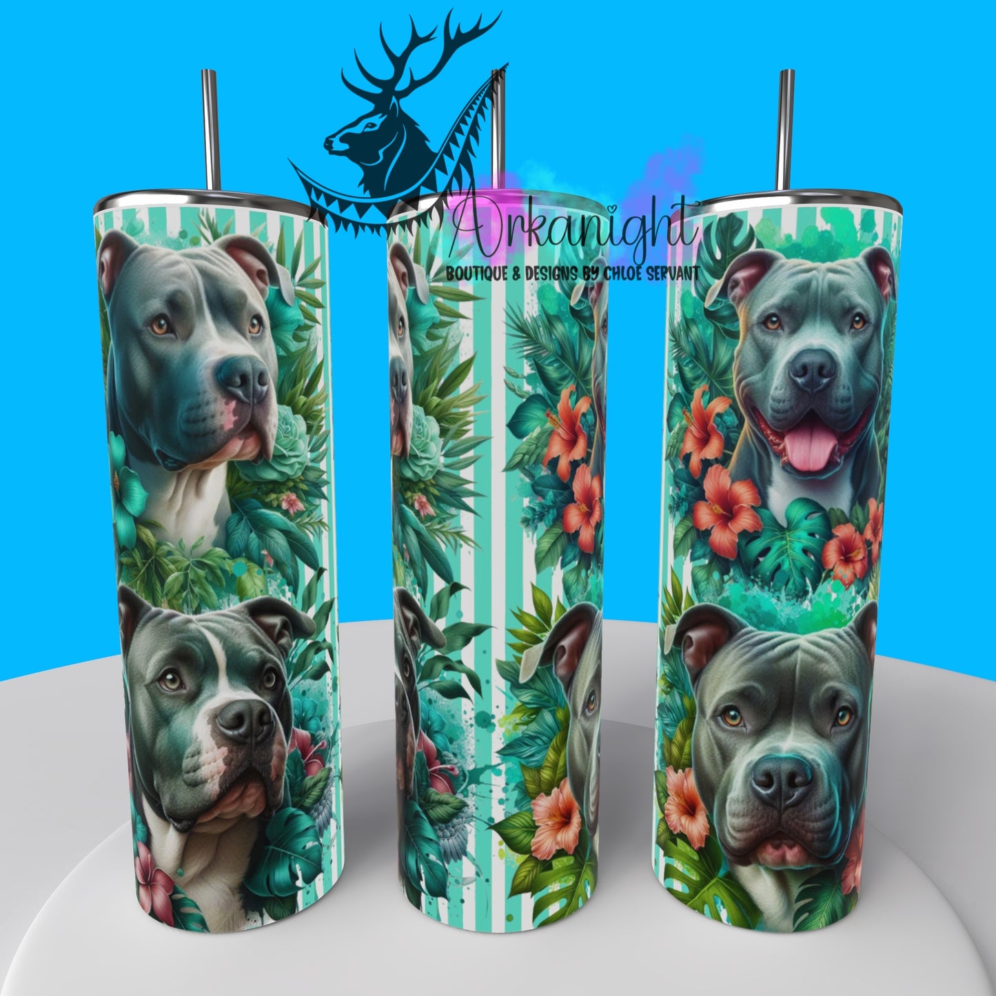 Gourde sur commande - Collection Monstera & Chien 2025 - Pitbull