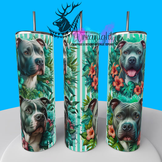 Gourde sur commande - Collection Monstera & Chien 2025 - Pitbull