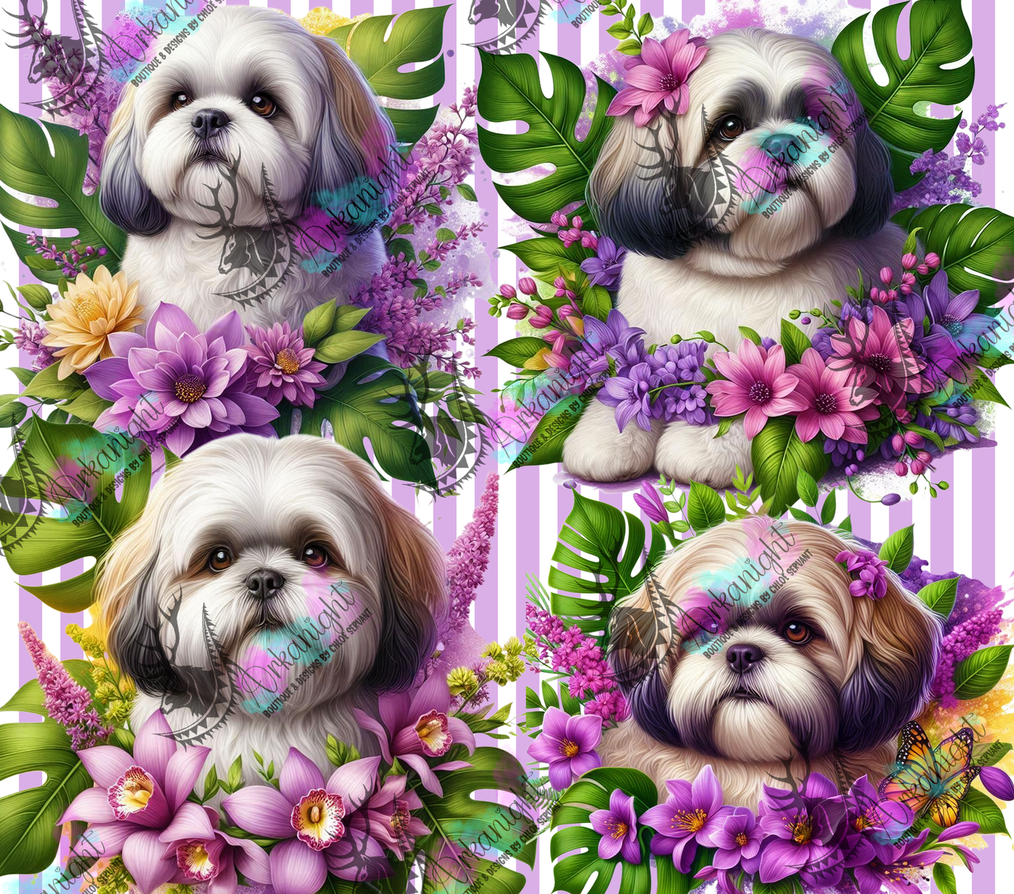 Numérique - Collection Monstera & Chien 2025 - Shih tzu