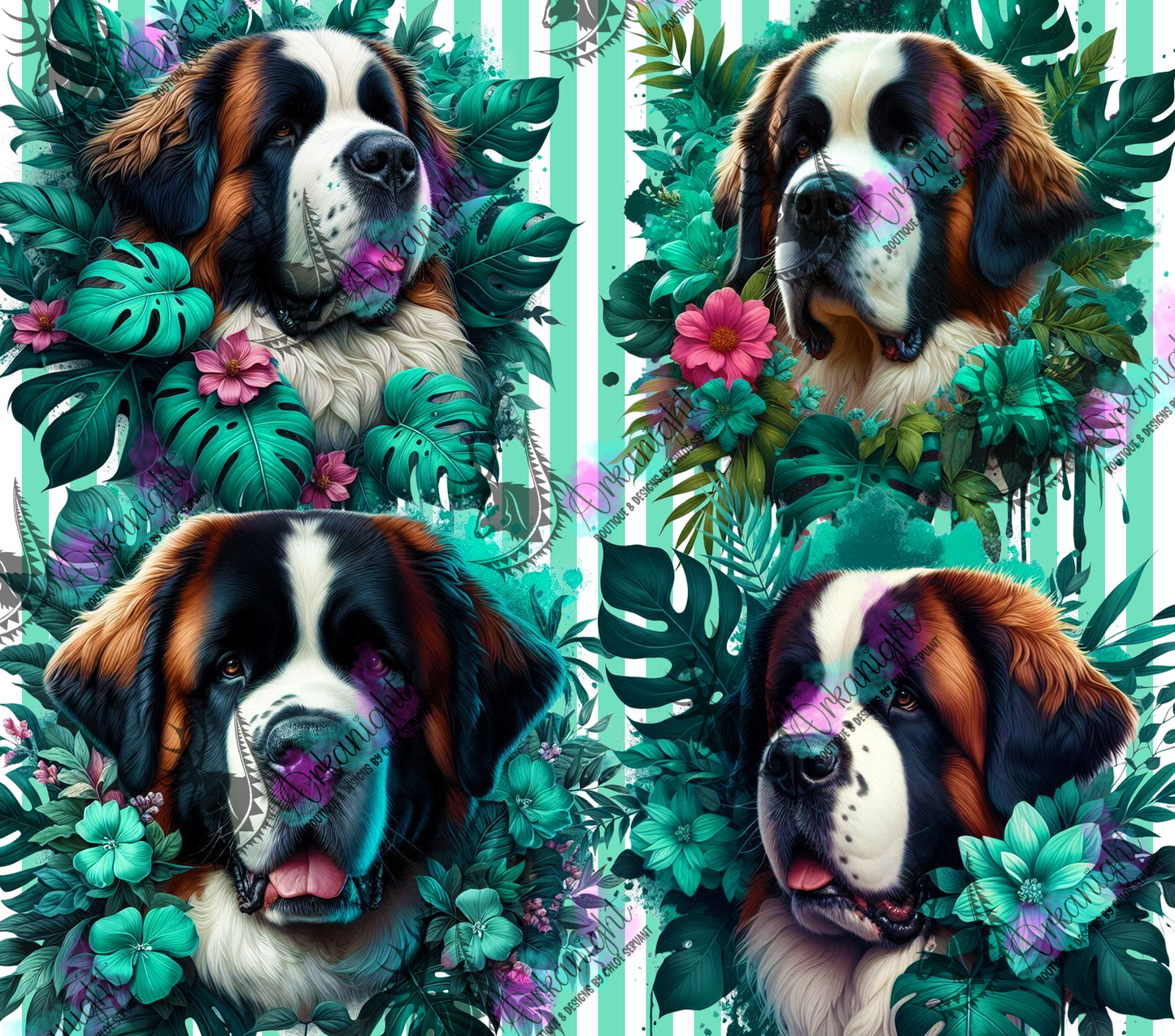 Numérique - Collection Monstera & Chien 2025 - Saint-Bernard