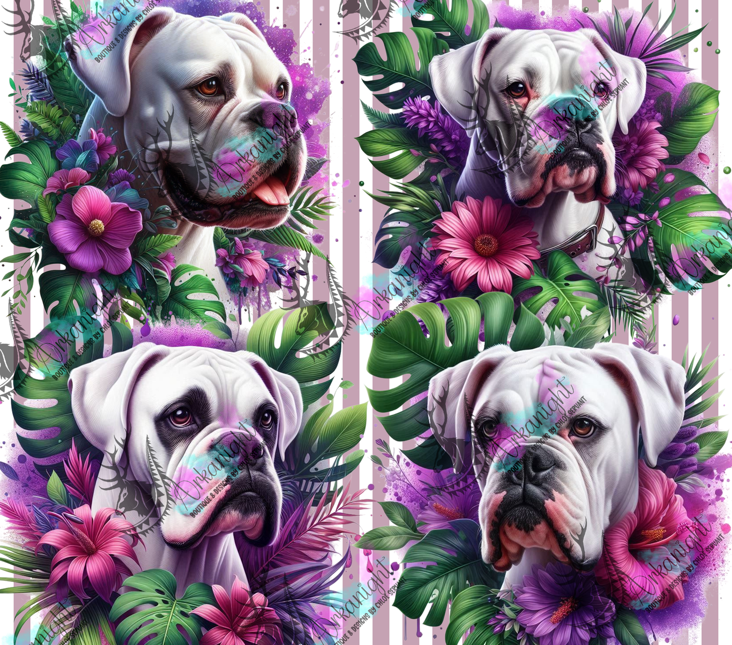 Numérique - Collection Monstera & Chien 2025 - Boxer Blanc