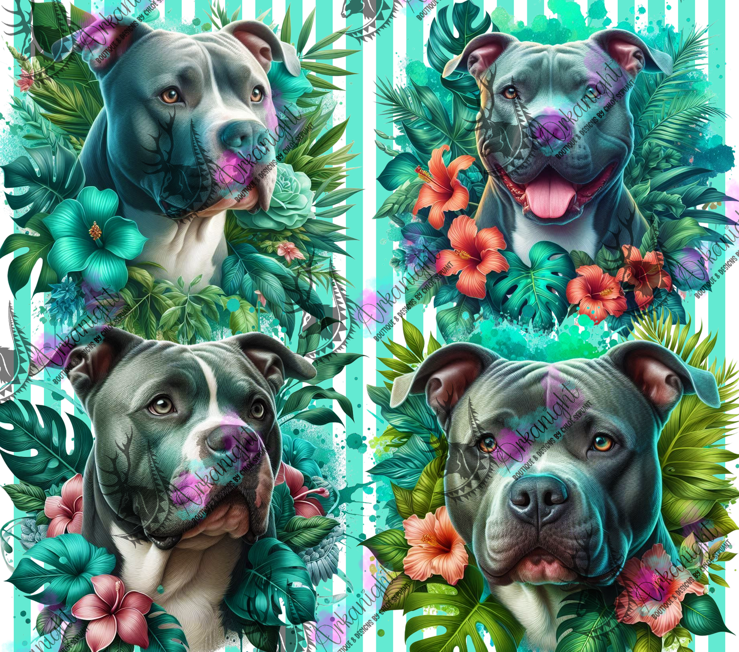 Numérique - Collection Monstera & Chien 2025 - Pitbull