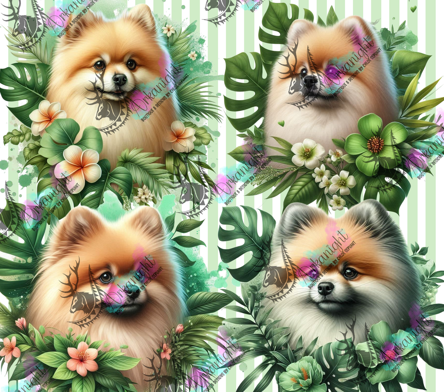 Numérique - Collection Monstera & Chien 2025 - Poméranien