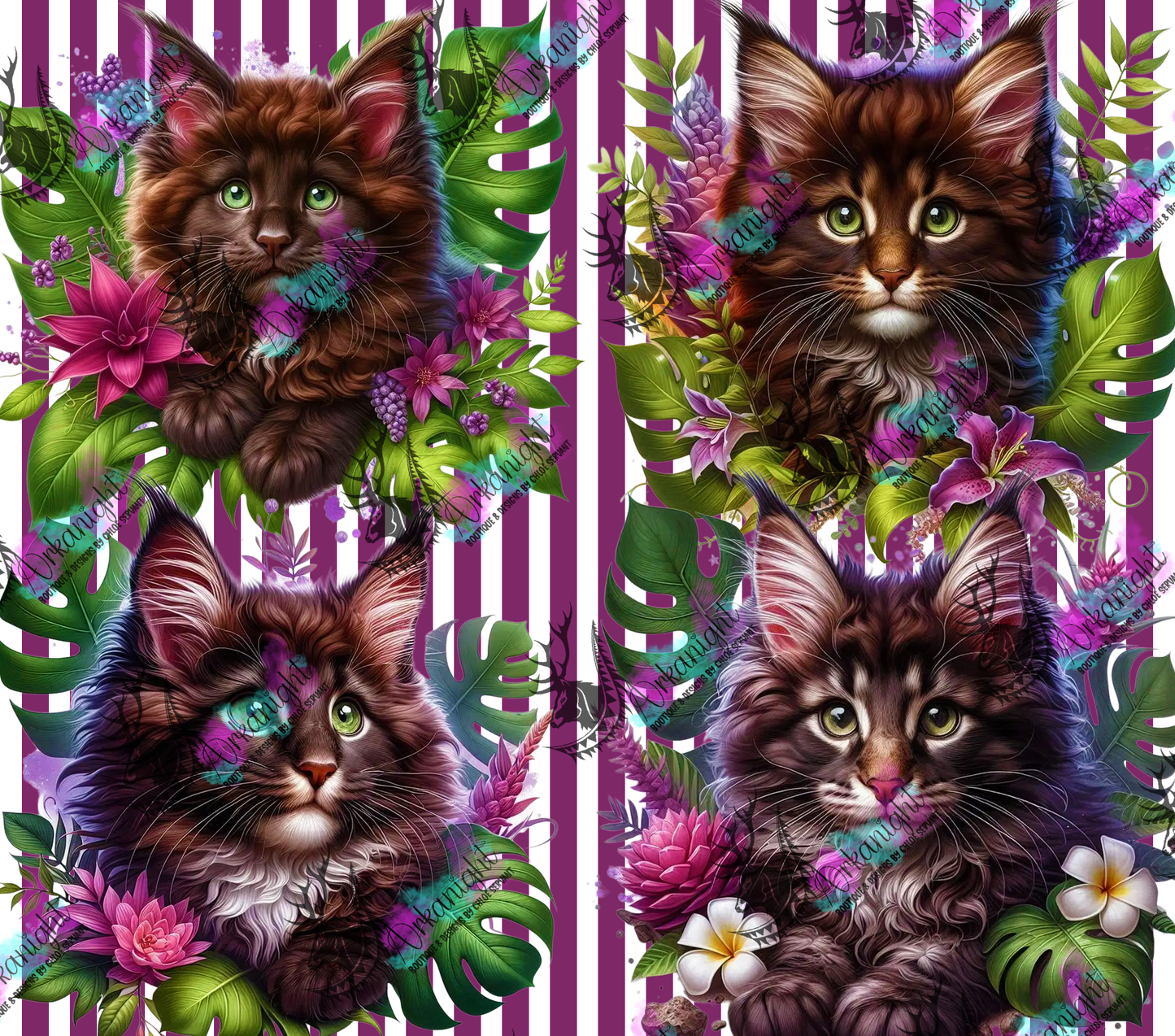 Numérique - Collection Monstera & Chaton 2025 - Maine Coon Brun