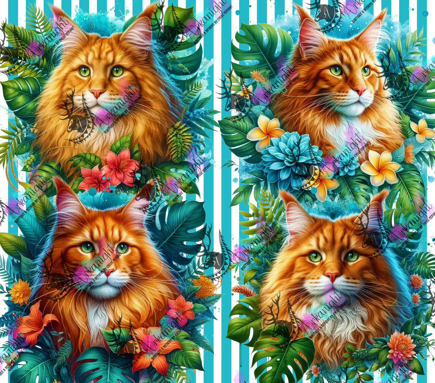 Numérique - Collection Monstera & Chat 2025 - Maine Coon Roux