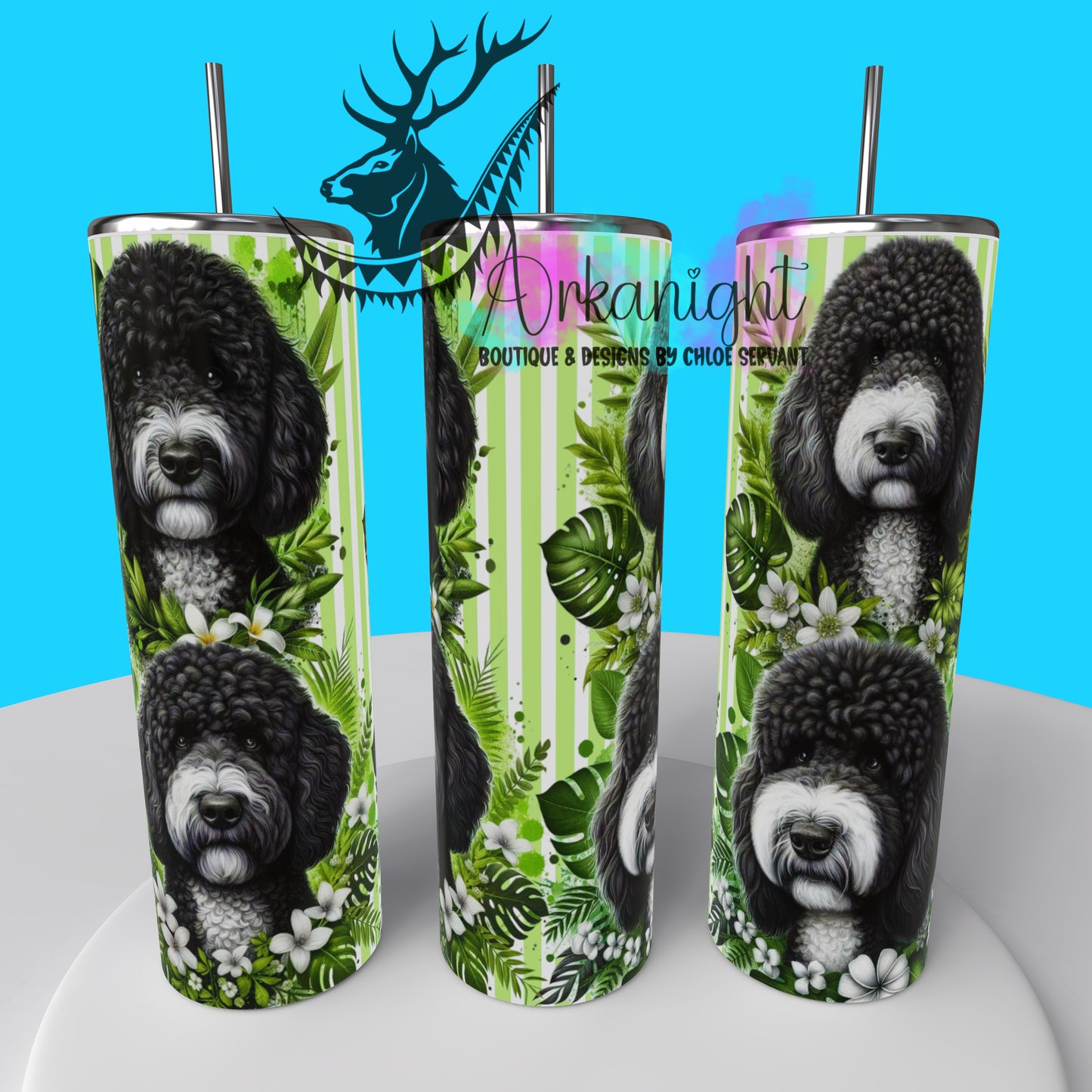 Gourde sur commande - Collection Monstera & Chien 2025 - Doodle - Noir/Blanc