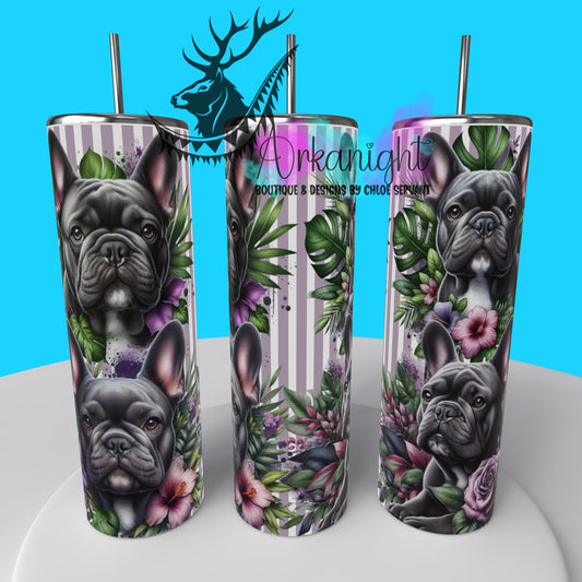 Gourde sur commande - Collection Monstera & Chien 2025 - French Bulldog - Gris/Bleu