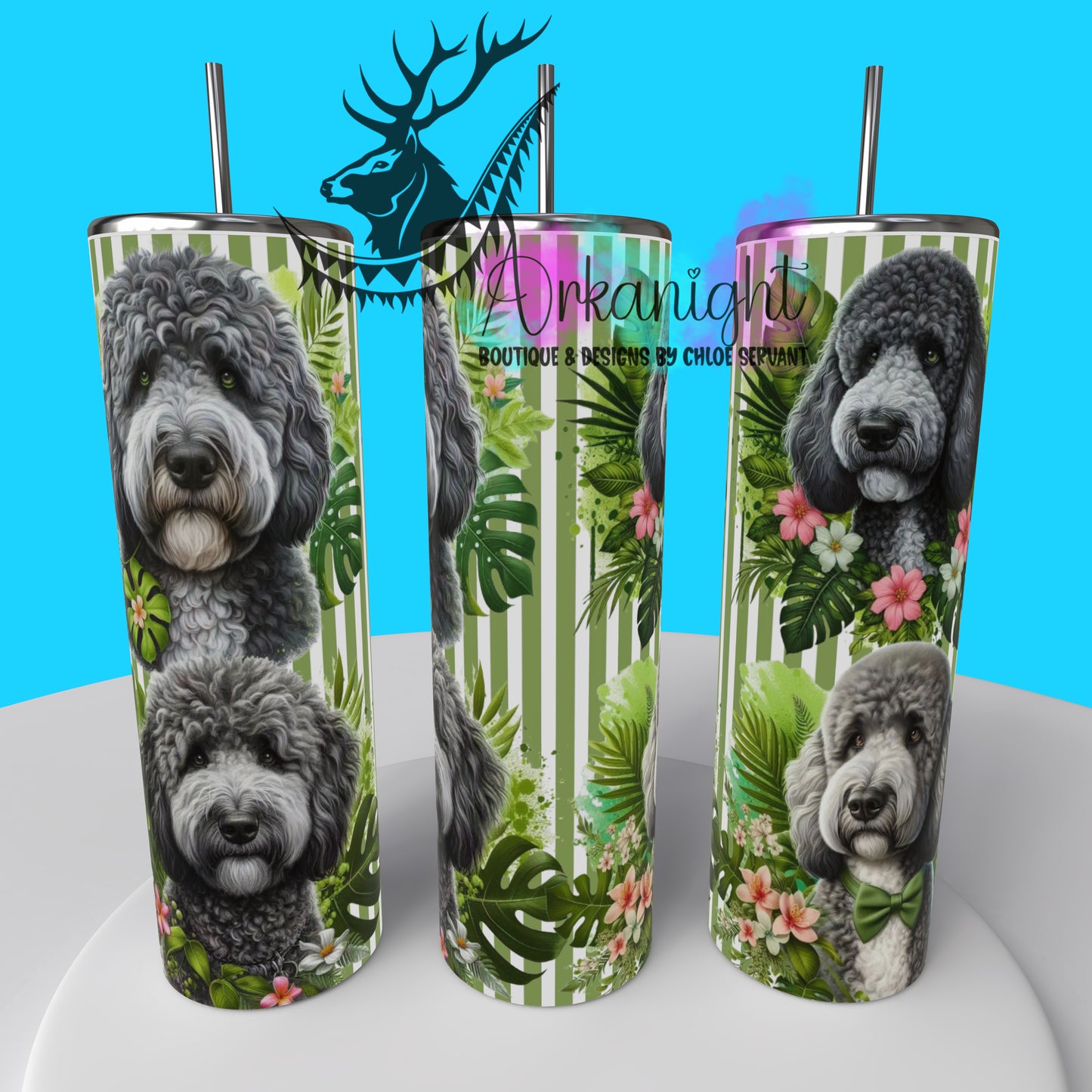 Gourde sur commande - Collection Monstera & Chien 2025 - Doodle - Gris