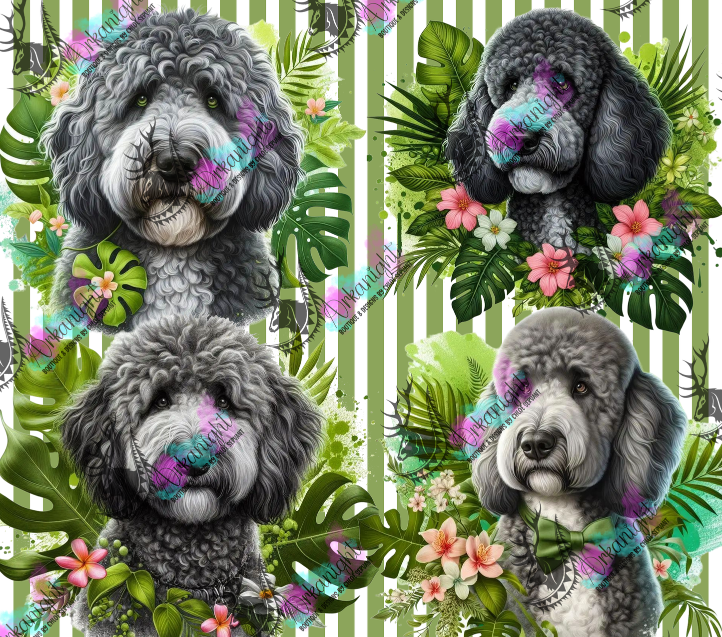 Numérique - Collection Monstera & Chien 2025 - Doodle - Gris