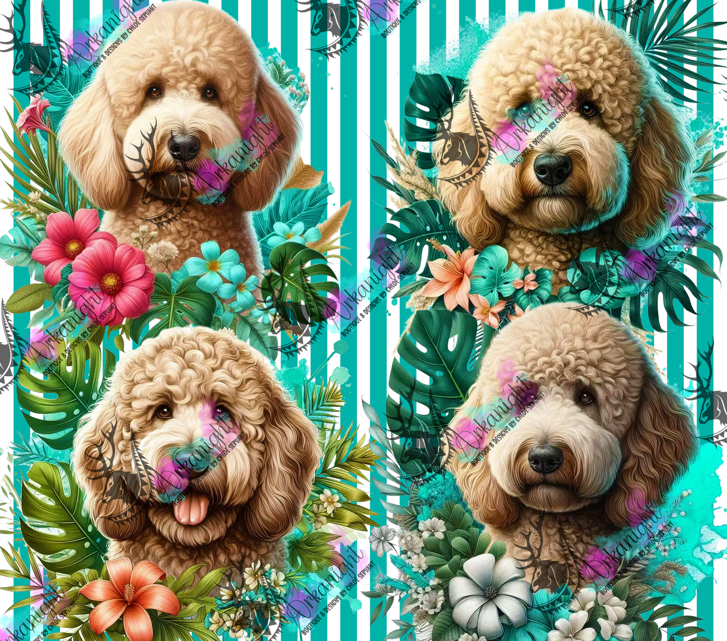 Numérique - Collection Monstera & Chien 2025 - Doodle - Champagne