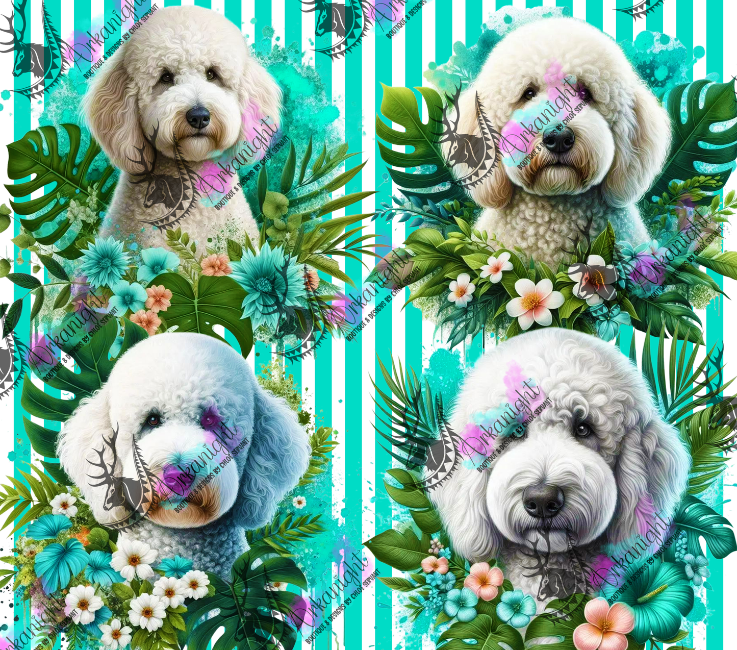 Numérique - Collection Monstera & Chien 2025 - Doodle - Blanc