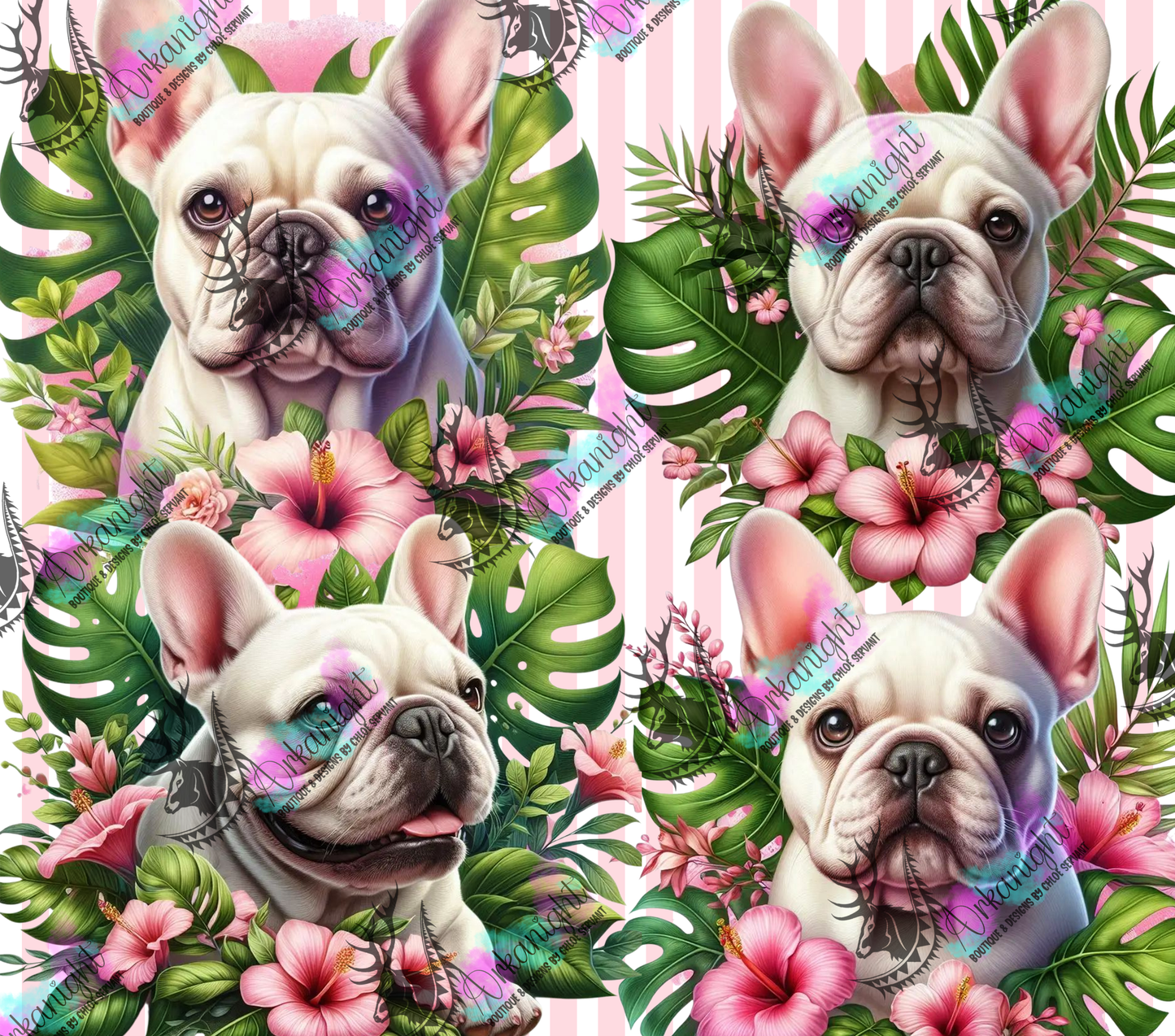 Numérique - Collection Monstera & Chien 2025 - French Bulldog - Crème