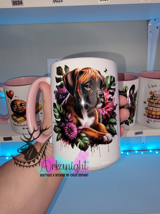 Tasse en céramique sur commande - Monstera & Chiot - Boxer