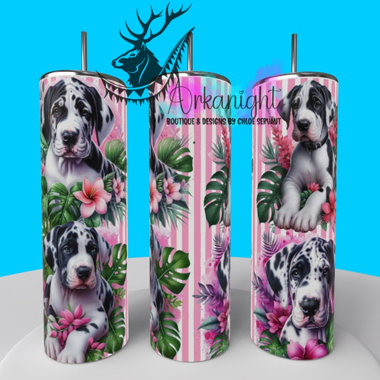 Gourde sur commande - Collection Monstera & Chiot 2025 - Grand Danois Alerquin- Rose