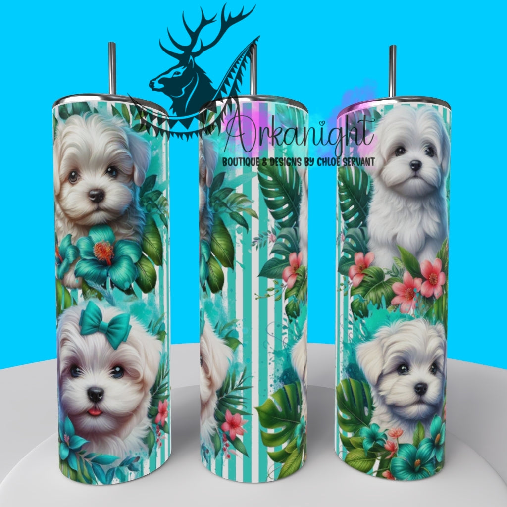 Gourde sur commande - Collection Monstera & Chiot 2025 - Bichon Maltais